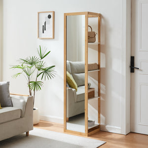 Spiegelregal As 170x40x35 cm Bamboe [en.casa] - premiumXL