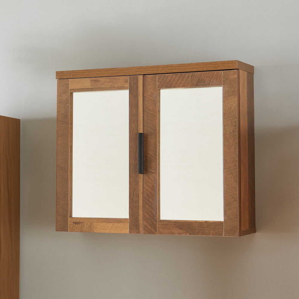 Spiegelschrank Namsskogan 50x60x15cm Walnootlook [en.casa] - premiumXL