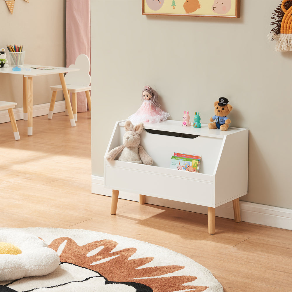 Speelgoedkist Aavanrar 60x30x43 cm Wit [en.casa] - premiumXL