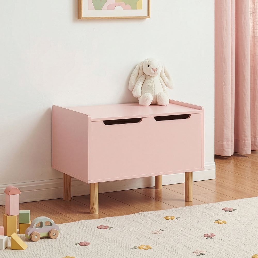 Speelgoedkist Virer 60x40x45 cm cm roze [en.casa] 