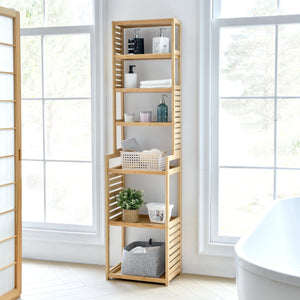Standregal Forssa 165 x 42 x 28 cm Bamboe Natuur [en.casa] - premiumXL