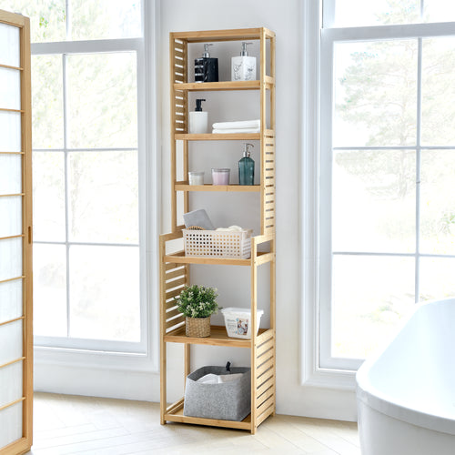Standregal Forssa 165 x 42 x 28 cm Bamboe Natuur [en.casa] - premiumXL