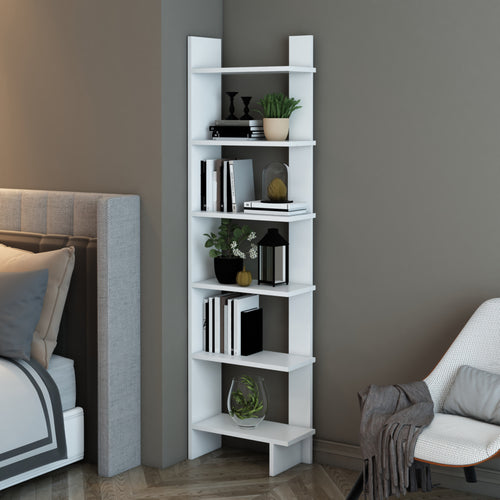 [en.casa] Boekenkast Midtdjurs schap 170x47x21 cm wit