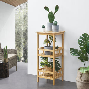 Standregal Pyhäjärvi Bamboe 79x33x33 cm Natuur [en.casa] - premiumXL