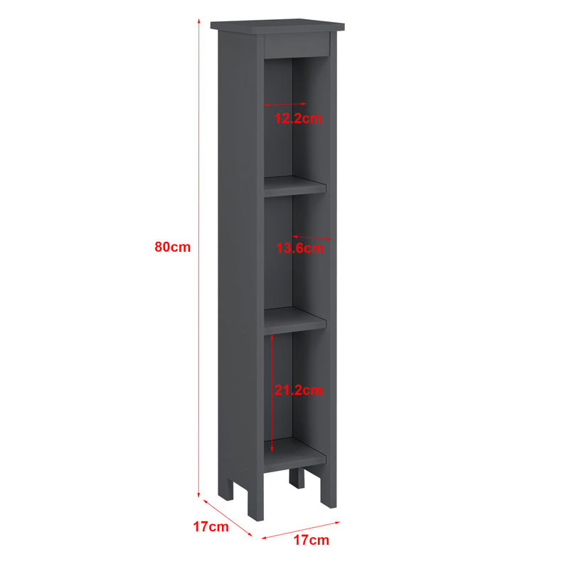 Maatschets Open kast Bracke met 3 vakken HKC kolomkast 80x17x17 cm - 2 varianten