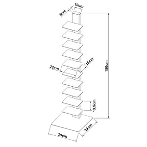 Boekenkast Eksjö schap 150x39x39 cm [en.casa]