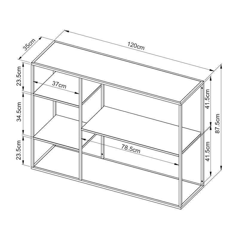 Maatschets Staand rek Isojoki open kast 120x35x87,5 cm [en.casa] 