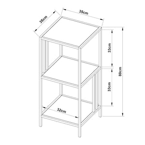 [en.casa] Open kast Kumlinge met planken staal 80x35x35 cm - 2 varianten