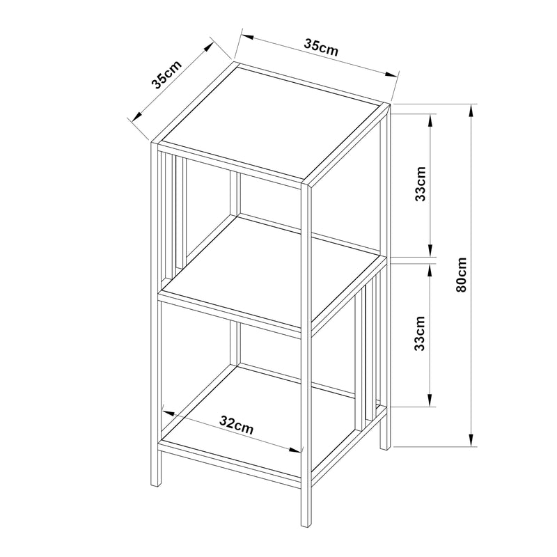 Maatschets [en.casa] Open kast Kumlinge met planken staal 80x35x35 cm - 2 varianten
