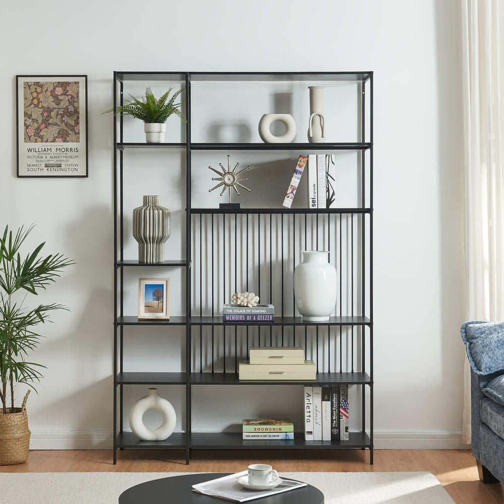 Boekenkast Rælingen open kast zwart [en.casa]