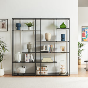 Boekenkast Rælingen open kast zwart [en.casa]