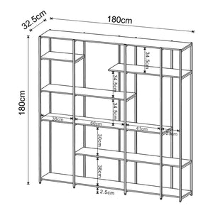 Boekenkast Rælingen open kast zwart [en.casa]