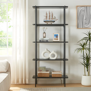 Boekenkast Samnanger open kast zwart [en.casa]