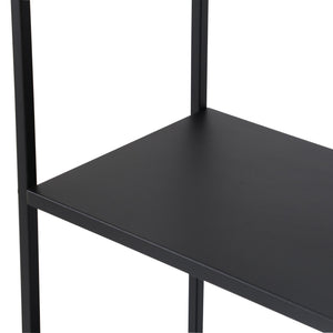 Boekenkast Vehmaa schap staal zwart mat [en.casa]