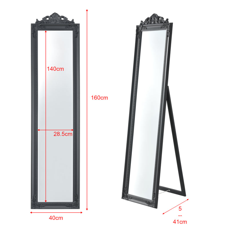 Croquis coté Miroir sur Pied Inclinable 160 x 40 cm Plusieurs Couleurs [en.casa]