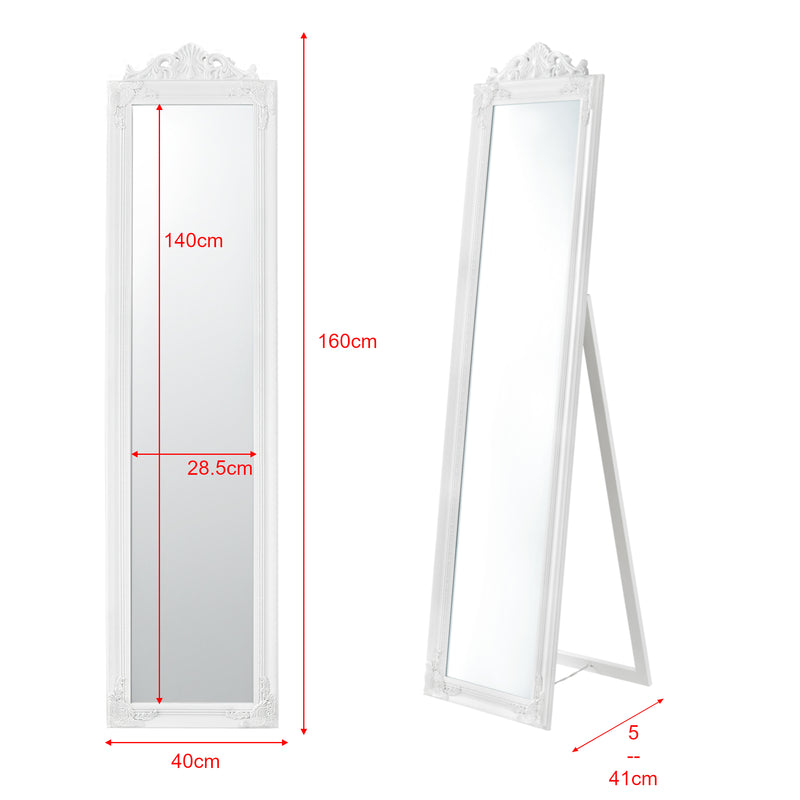 Croquis coté Miroir sur Pied Inclinable 160 x 40 cm Plusieurs Couleurs [en.casa]