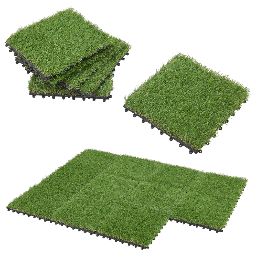 [en.casa] Premium terrastegels kunstgras Wiesloch ca. 1m² groen
