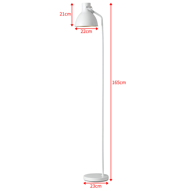 Croquis coté Lampadaire Belfast à abat-jour réglable E27 hauteur 165 cm [lux.pro]