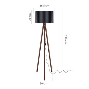 Lampadaire Guildford trépied hauteur 136 cm E27 [lux.pro]