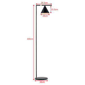 Lampadaire Leicester à abat-jour conique E27 hauteur 160 cm [lux.pro]