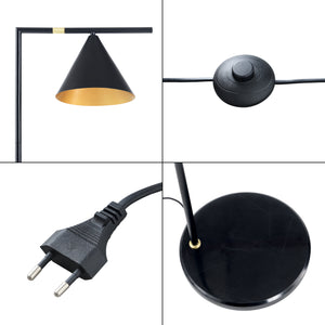 Lampadaire Leicester à abat-jour conique E27 hauteur 160 cm [lux.pro]