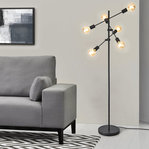 Lampadaire Craigavon 6 x E27 hauteur 154 cm noir [lux.pro].