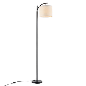 [lux.pro] Staande lamp Coventry E27 metaal stof 180 cm zwart en beige
