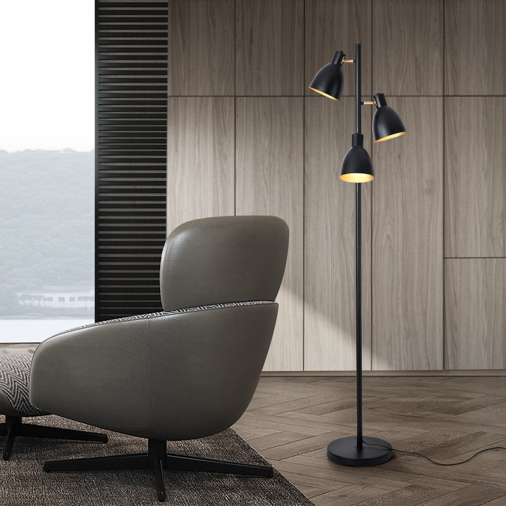 Lampadaire Witney 3 flammes Noir / Doré [lux.pro] - premiumXL