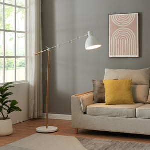 Stehleuchte Banchory Metall 163 cm Houtlook/Wit [lux.pro] - premiumXL