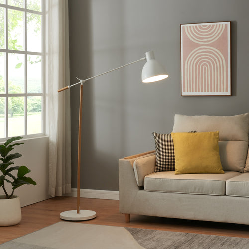 Stehleuchte Banchory Metall 163 cm Houtlook/Wit [lux.pro] - premiumXL