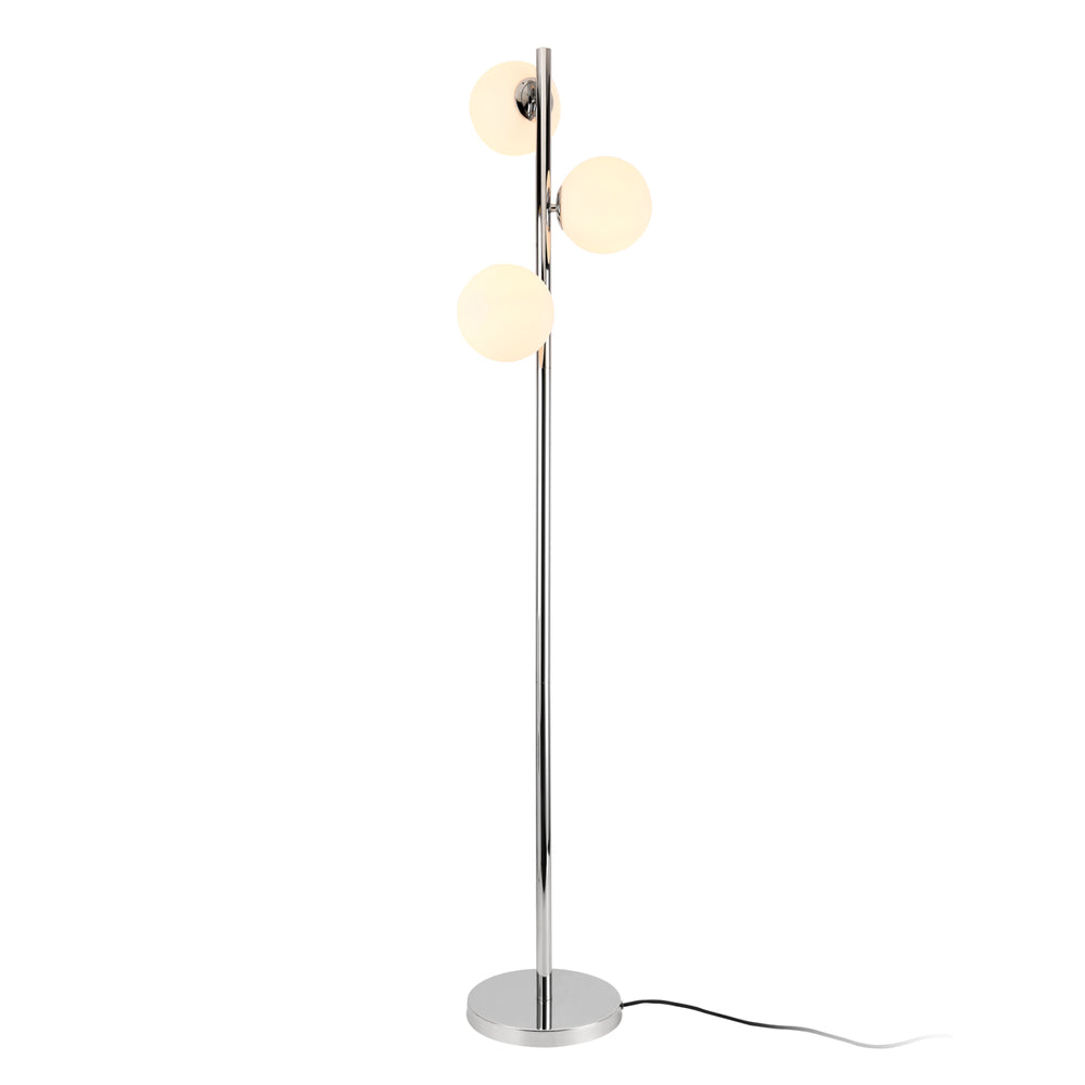 Staande lamp Gent vloerlamp 154 cm chroom en wit 3xE14