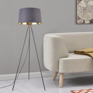 Lampadaire Trépied Manchester E27 Métal Textile Hauteur 150 cm plusieurs couleurs [lux.pro]