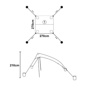Tente de plage Bernheze pro.tec