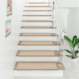 Lot de 15 marchettes d'escalier rectangulaires antidérpantes 65 x 24 cm avec bord [en.casa]