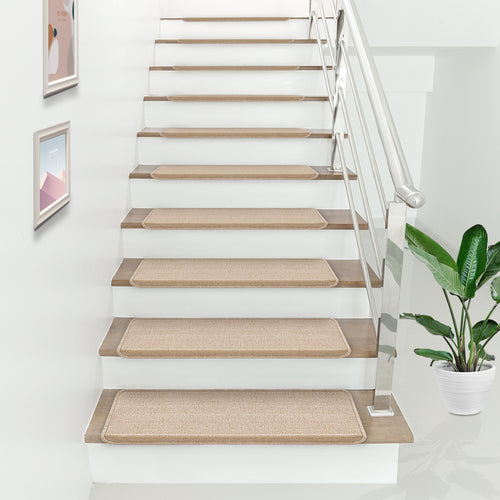 Lot de 15 marchettes d'escalier rectangulaires antidérpantes 65 x 24 cm avec bord [en.casa]