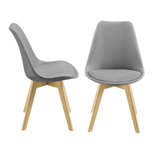 Eetkamerstoel Frederikstad 81x42x48 cm set van 2 stof en beuken - 4 varianten