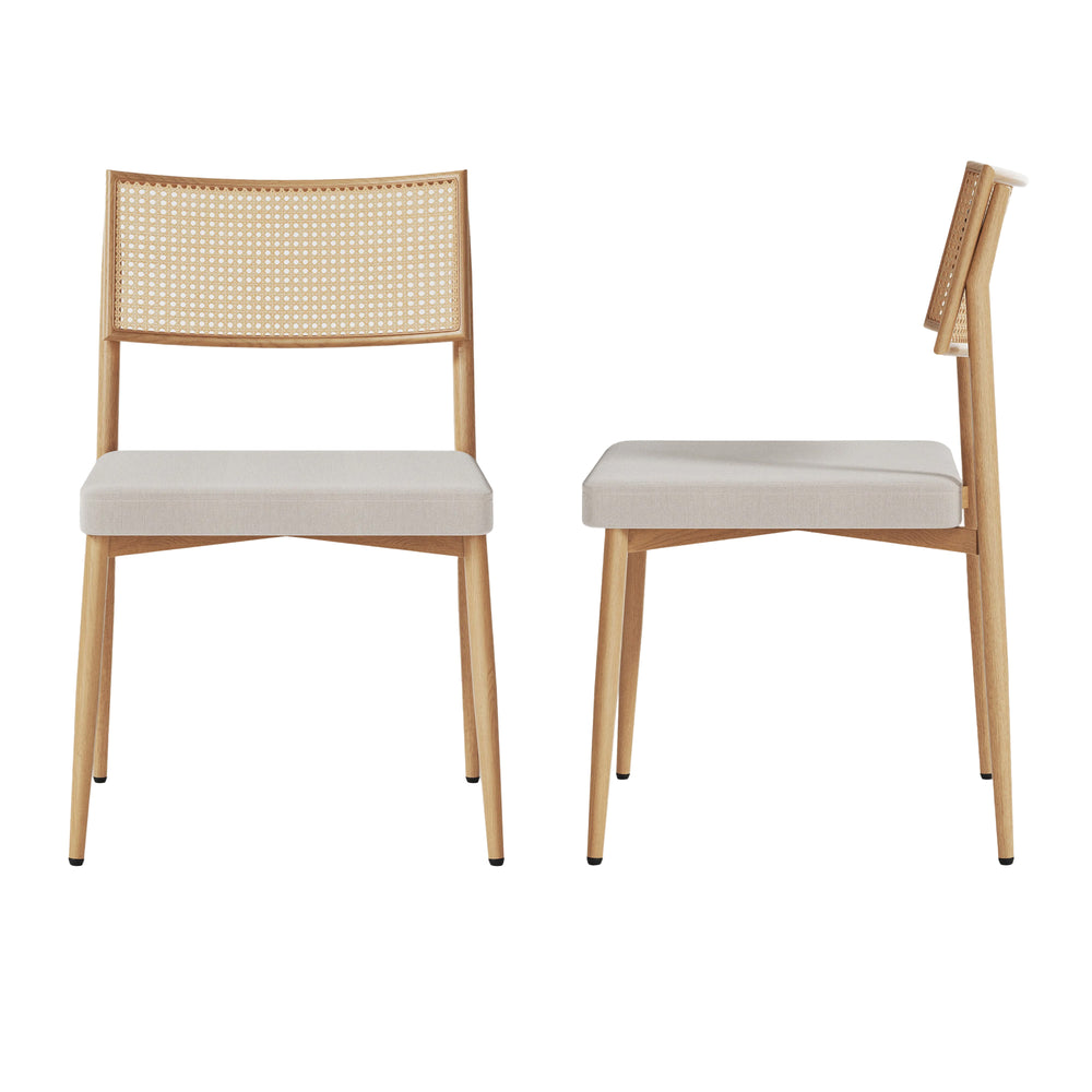 Eetkamerstoel Jördfjok set 79x49x57 cm beige [en.casa]