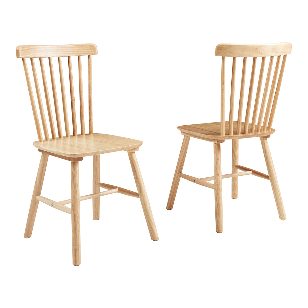 Lot de 2 chaises de salle à manger Karmoy bois d'hévéa 89 x 46 x 52 cm [en.casa]
