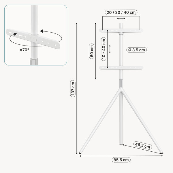 TV standaard Valle Tv statief 137x86x47 cm tot 65 inch pro.tec