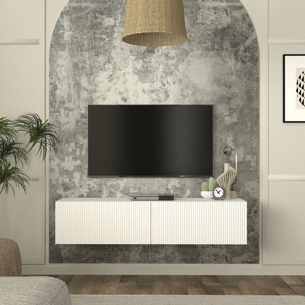 Meuble TV mural Verpsboga 135 x 32 x 30 cm [en.casa]