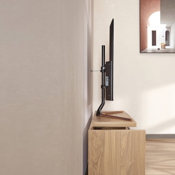 Support TV Ystad noir effet bois pro.tec