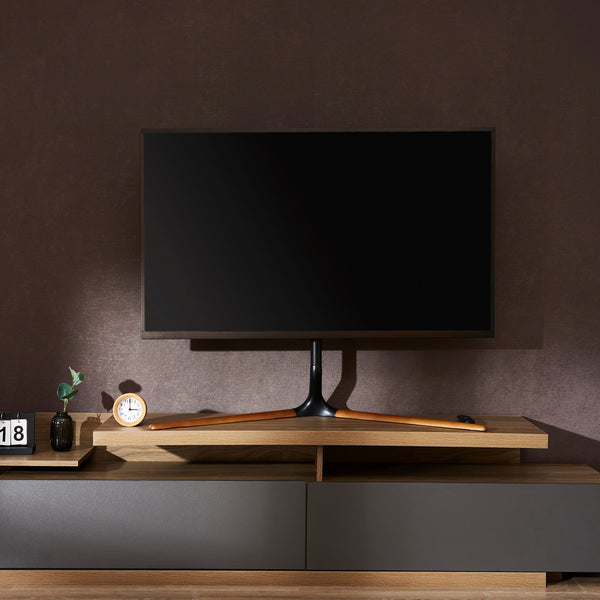 Support TV Ystad noir effet bois pro.tec