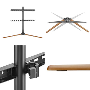 Support TV Ystad noir effet bois pro.tec