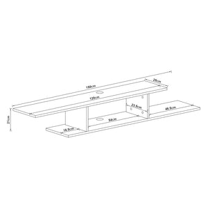 [en.casa] TV wandplank Støvring 21x150x25 cm - 3 varianten