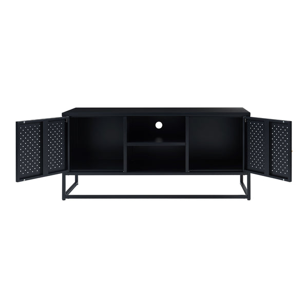 Meuble TV Janakkala acier noir [en.casa]