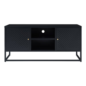 Meuble TV Janakkala acier noir [en.casa]