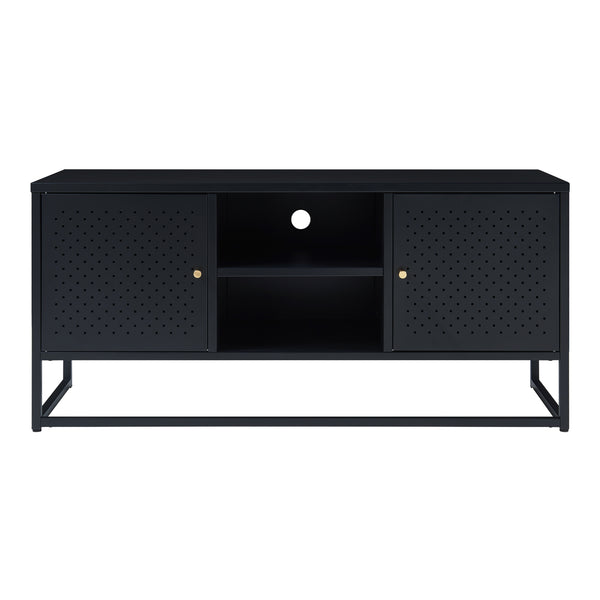 Meuble TV Janakkala acier noir [en.casa]