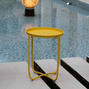 Table basse avec plateau amovible Sandefjord acier [en.casa]