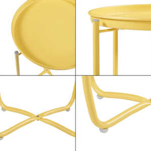 Table basse avec plateau amovible Sandefjord acier [en.casa]