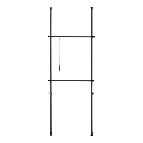 Penderie télescopique Kemi acier laqué noir [en.casa]